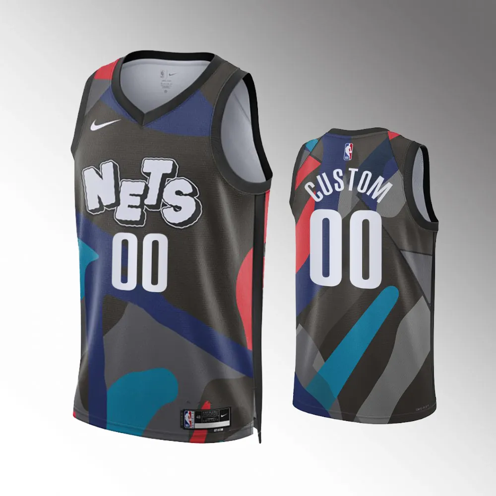 #00 Custom Brooklyn Nets 2023-24 City Edition Swingman Black Jersey