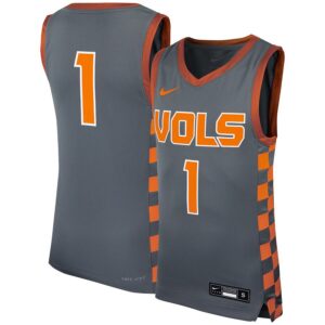 #1 Tennessee Volunteers Youth Icon Replica Basketball Jersey - Gray