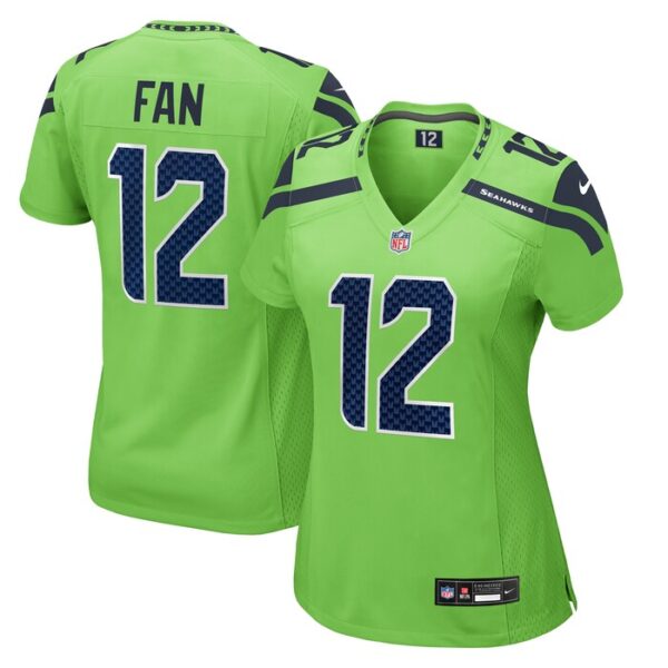 12s Seattle Seahawks Women Game Jersey - Neon Green