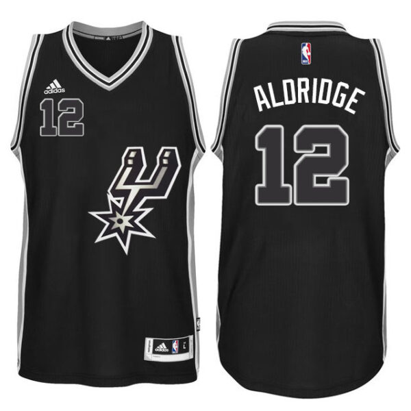 2015-16 San Antonio Spurs #12 LaMarcus Aldridge New Swingman Black Signature Spur Jersey