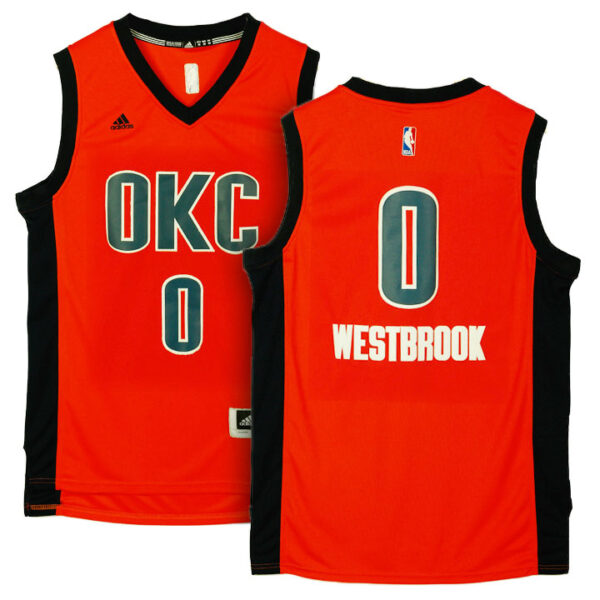 2015-16 Season Oklahoma City Thunder #0 Russell Westbrook Alternate Orange Jersey