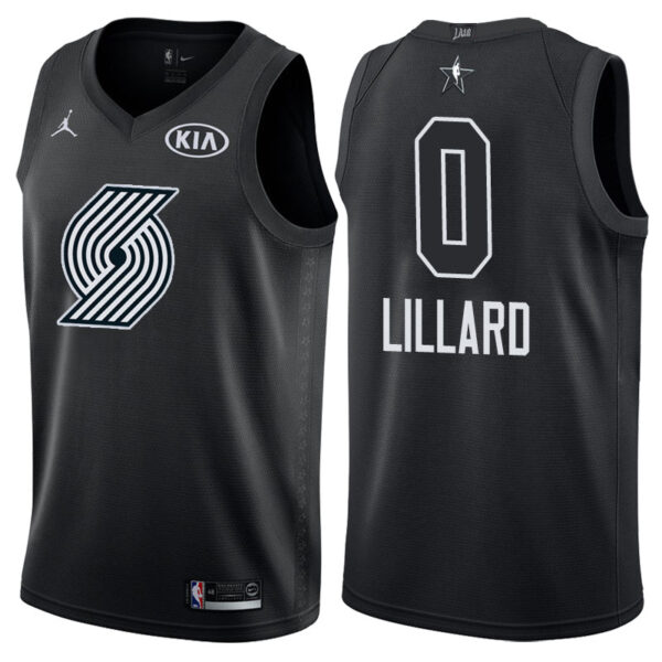 2018 NBA All-Star Game Portland Trail Blazers #0 Damian Lillard Black Swingman Jersey