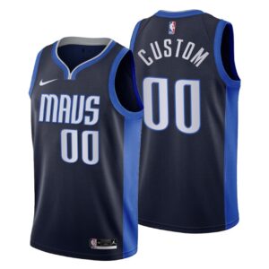 2020-21 Dallas Mavericks No.00 Custom Earned Edition Jersey Navy