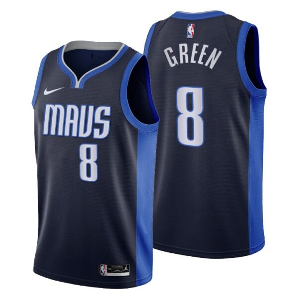 2020-21 Dallas Mavericks No.8 Josh Green Earned Edition Jersey Navy