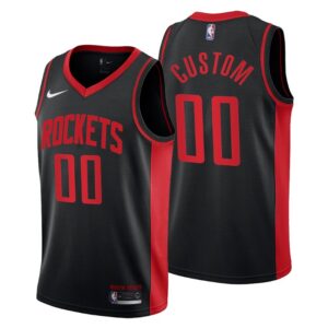 2020-21 Houston Rockets No.00 Custom Earned Edition Jersey Black