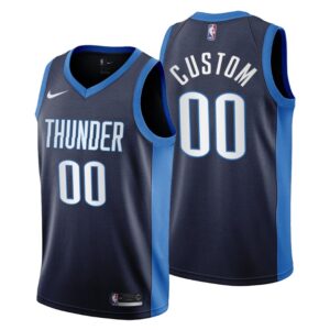 2020-21 Oklahoma City Thunder No.00 Custom Earned Edition Jersey Navy