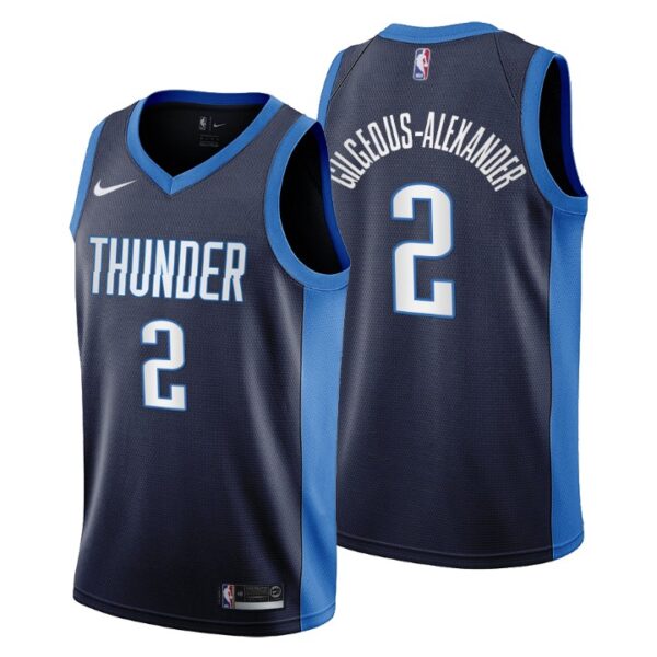 2020-21 Oklahoma City Thunder No.2 Shai Gilgeous-Alexander Earned Edition Jersey Navy