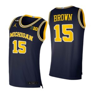 2021 Big Ten Regular Season Champions Michigan Wolverines #15 Chaundee Brown Navy Jersey