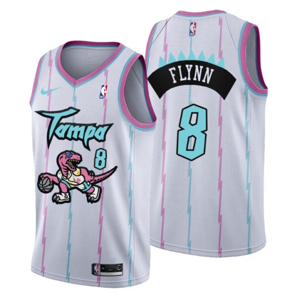 2021 Toronto Raptors Tampa City #8 Malachi Flynn Jersey White