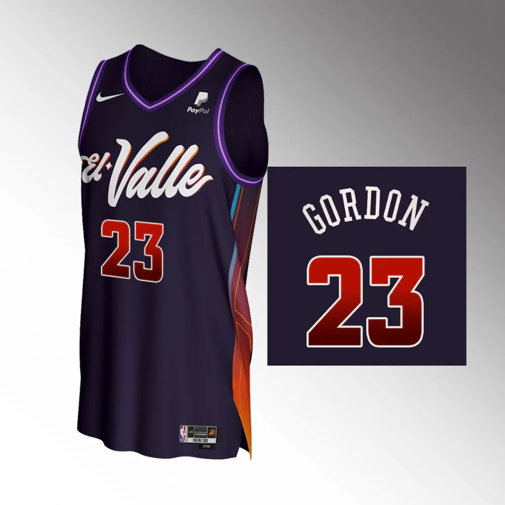 2023-24 City Edition Phoenix Suns #23 Eric Gordon Purple El Valle Jersey