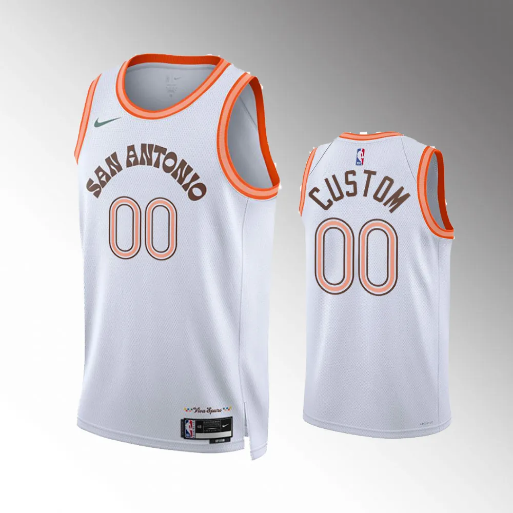 2023-24 City Edition San Antonio Spurs #00 Custom White Swingman Jersey