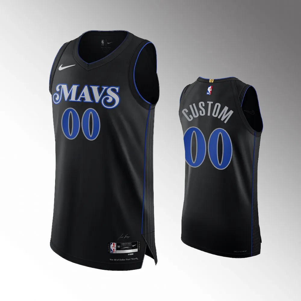 2023-24 Dallas Mavericks #00 Custom Black City Edition Jersey