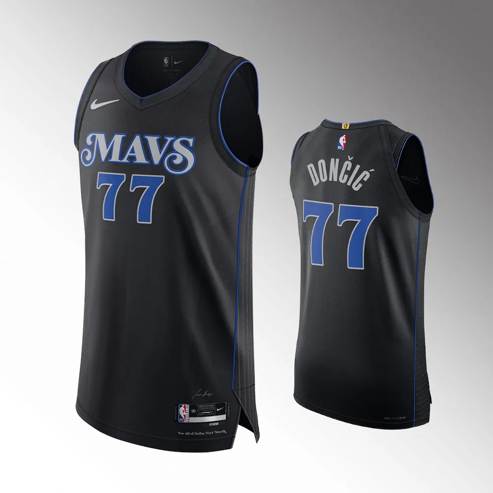 2023-24 Dallas Mavericks #77 Luka Doncic Black City Edition Jersey