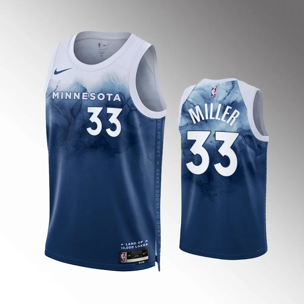 #33 Leonard Miller Minnesota Timberwolves 2023-24 City Edition Swingman Blue Jersey