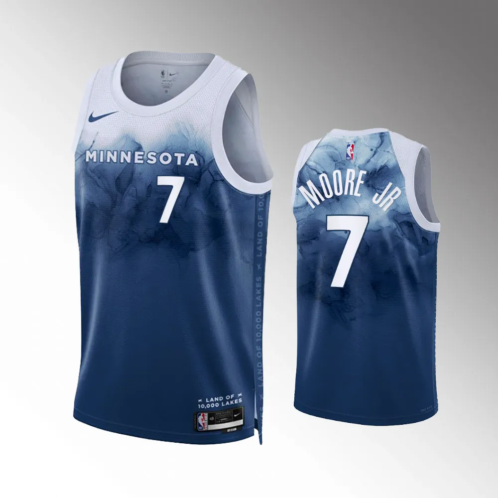 #7 Wendell Moore Jr. Minnesota Timberwolves 2023-24 City Edition Swingman Blue Jersey