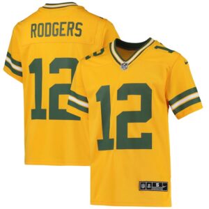 Aaron Rodgers Green Bay Packers Youth Inverted Team Game Jersey - Gold