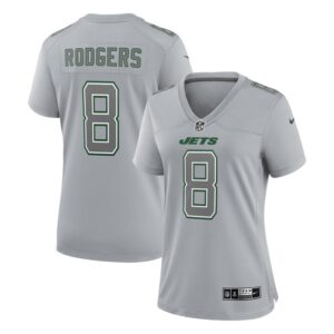 Aaron Rodgers New York Jets Women Atmosphere Fashion Game Jersey - Heather Gray