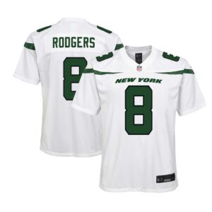 Aaron Rodgers New York Jets Youth Game Jersey - White