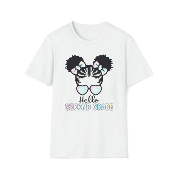 Afro Black Girls Hello SecondNd Grade Messy Bun Tie Dye Unisex T-Shirt