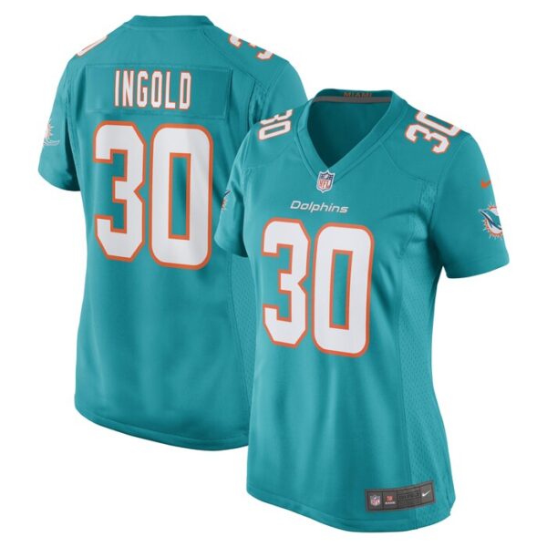 Alec Ingold Miami Dolphins Women Game Player Jersey - Aqua