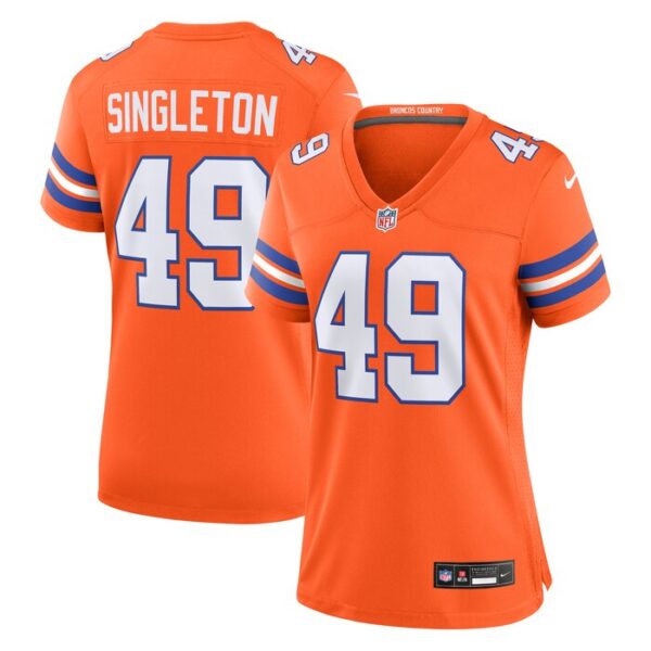 Alex Singleton Denver Broncos Women Mile High Collection 1977 Throwback Player Game Jersey - Orange