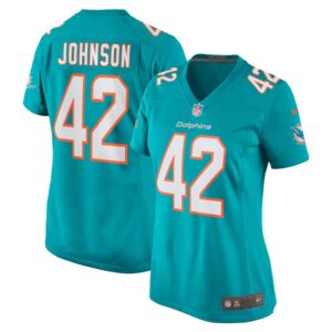 Alexander Johnson Miami Dolphins Women Game Jersey - Aqua