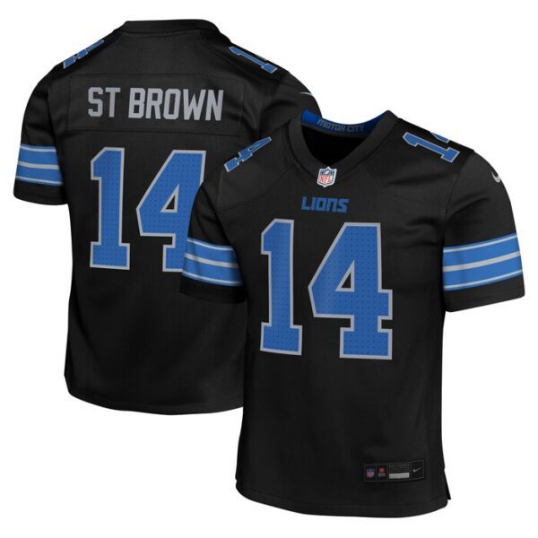 Amon-Ra St. Brown Detroit Lions Youth Alternate Player Game Jersey - Black