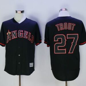 Angels of Anaheim #27 Mike Trout Black Cool Base Fashion Stitched MLB Jersey