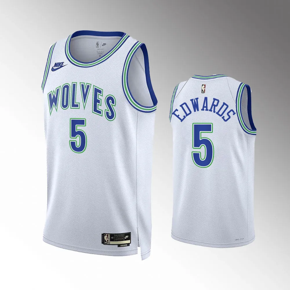 Anthony Edwards #5 35th Anniversary Minnesota Timberwolves 2023-24 Classic Edition Jersey - White