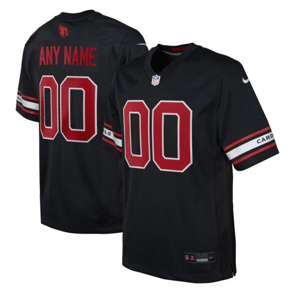 Arizona Cardinals Youth Alternate Custom Game Jersey - Black