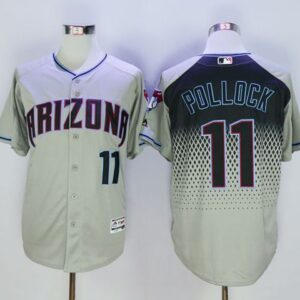 Arizona Diamondbacks #11 A. J. Pollock Gray/Capri Cool Base Stitched MLB Jersey