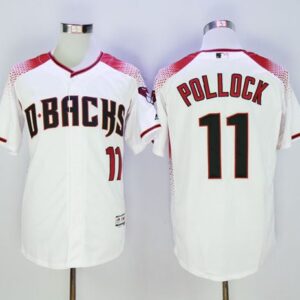 Arizona Diamondbacks #11 A. J. Pollock White/Brick Cool Base Stitched MLB Jersey