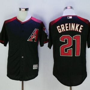 Arizona Diamondbacks #21 Zack Greinke Black/Brick Cool Base Stitched MLB Jersey