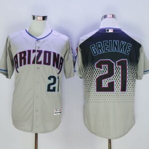 Arizona Diamondbacks #21 Zack Greinke Gray/Capri Cool Base Stitched MLB Jersey