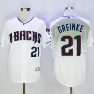 Arizona Diamondbacks #21 Zack Greinke White/Capri Cool Base Stitched MLB Jersey