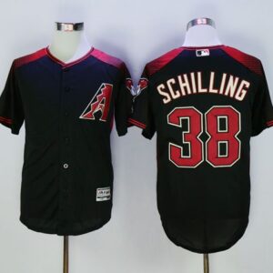 Arizona Diamondbacks #38 Curt Schilling Black/Brick Cool Base Stitched MLB Jersey