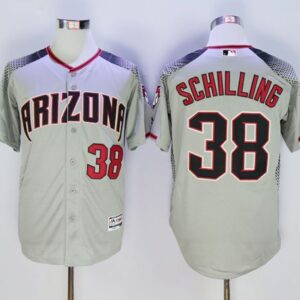 Arizona Diamondbacks #38 Curt Schilling Gray/Brick Cool Base Stitched MLB Jersey