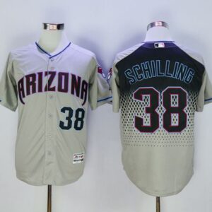 Arizona Diamondbacks #38 Curt Schilling Gray/Capri Cool Base Stitched MLB Jersey