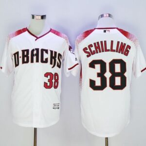 Arizona Diamondbacks #38 Curt Schilling White/Brick Cool Base Stitched MLB Jersey