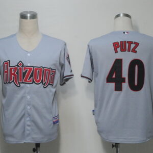 Arizona Diamondbacks #40 J.J Putz Grey Cool Base Stitched MLB Jersey