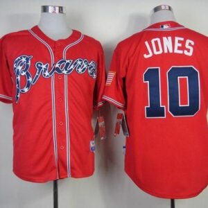 Atlanta Braves #10 Chipper Jones Red Stitched MLB Jersey