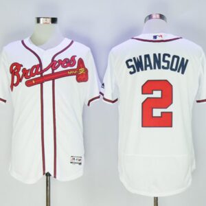 Atlanta Braves #2 Dansby Swanson White Flexbase Collection Stitched MLB Jersey