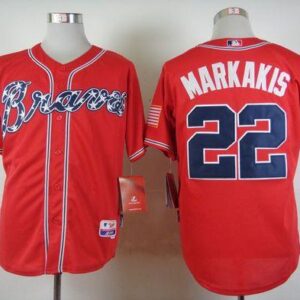 Atlanta Braves #22 Nick Markakis Red Cool Base Stitched MLB Jersey