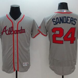 Atlanta Braves #24 Deion Sanders Grey Fashion Stars & Stripes Flexbase Stitched MLB Jersey