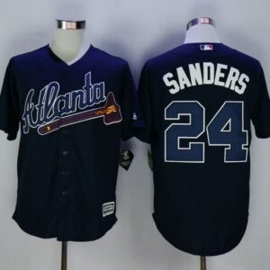 Atlanta Braves #24 Deion Sanders Navy Blue Cool Base Stitched MLB Jersey