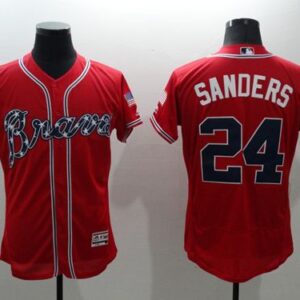 Atlanta Braves #24 Deion Sanders Red Flexbase Collection Stitched MLB Jersey