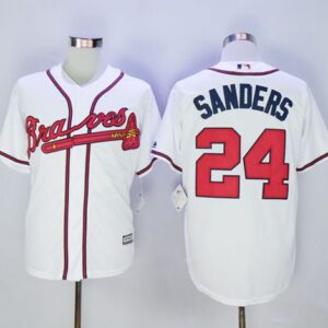 Atlanta Braves #24 Deion Sanders White Cool Base Stitched MLB Jersey