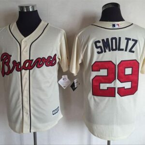 Atlanta Braves #29 John Smoltz Cream Cool Base Stitched MLB Jersey