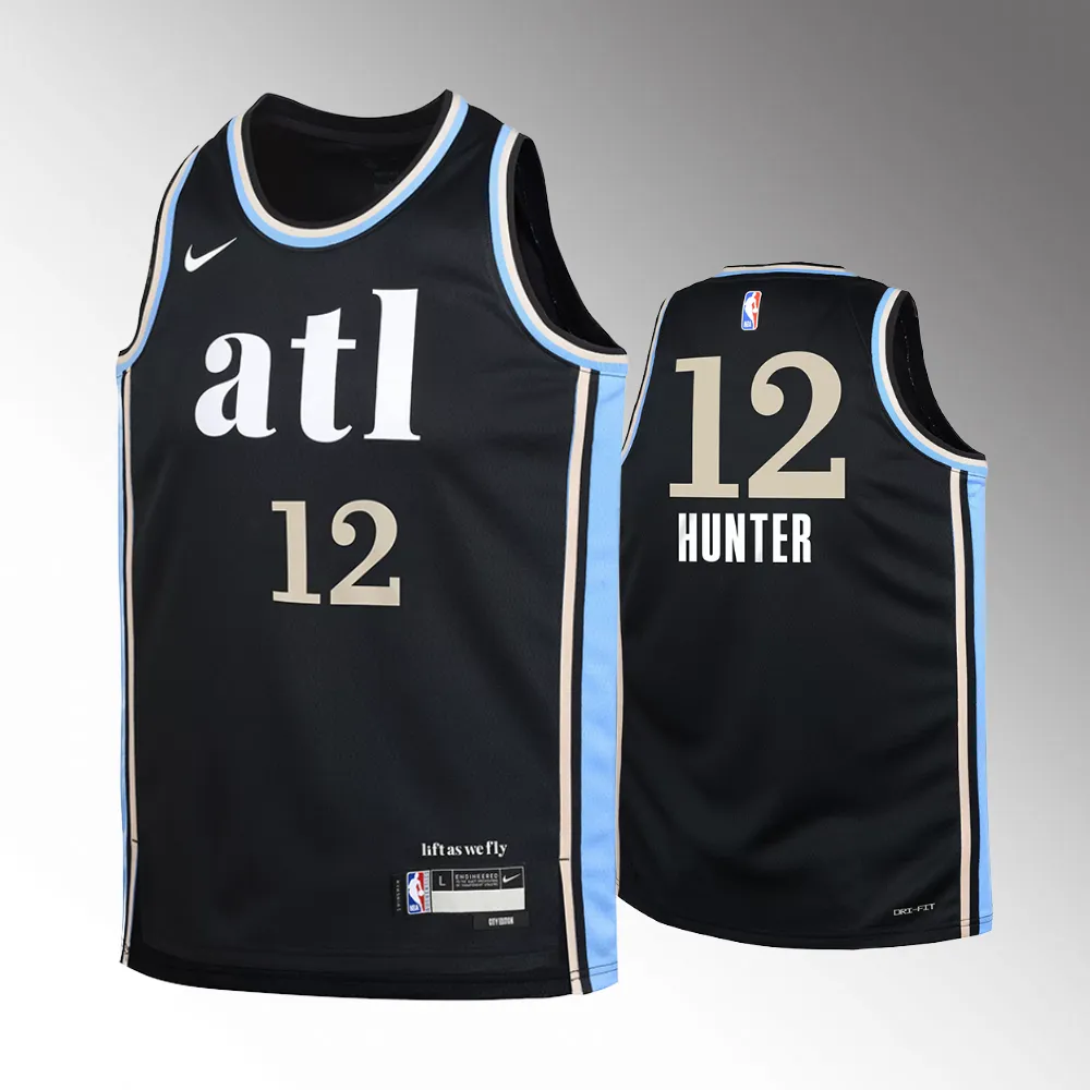 Atlanta Hawks #12 De'Andre Hunter Youth 2023-24 City Edition Black Swingman Jersey