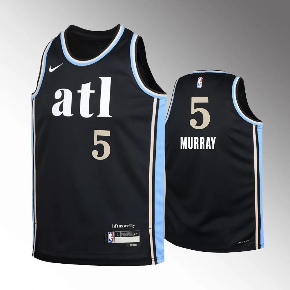 Atlanta Hawks #5 Dejounte Murray Youth 2023-24 City Edition Black Swingman Jersey